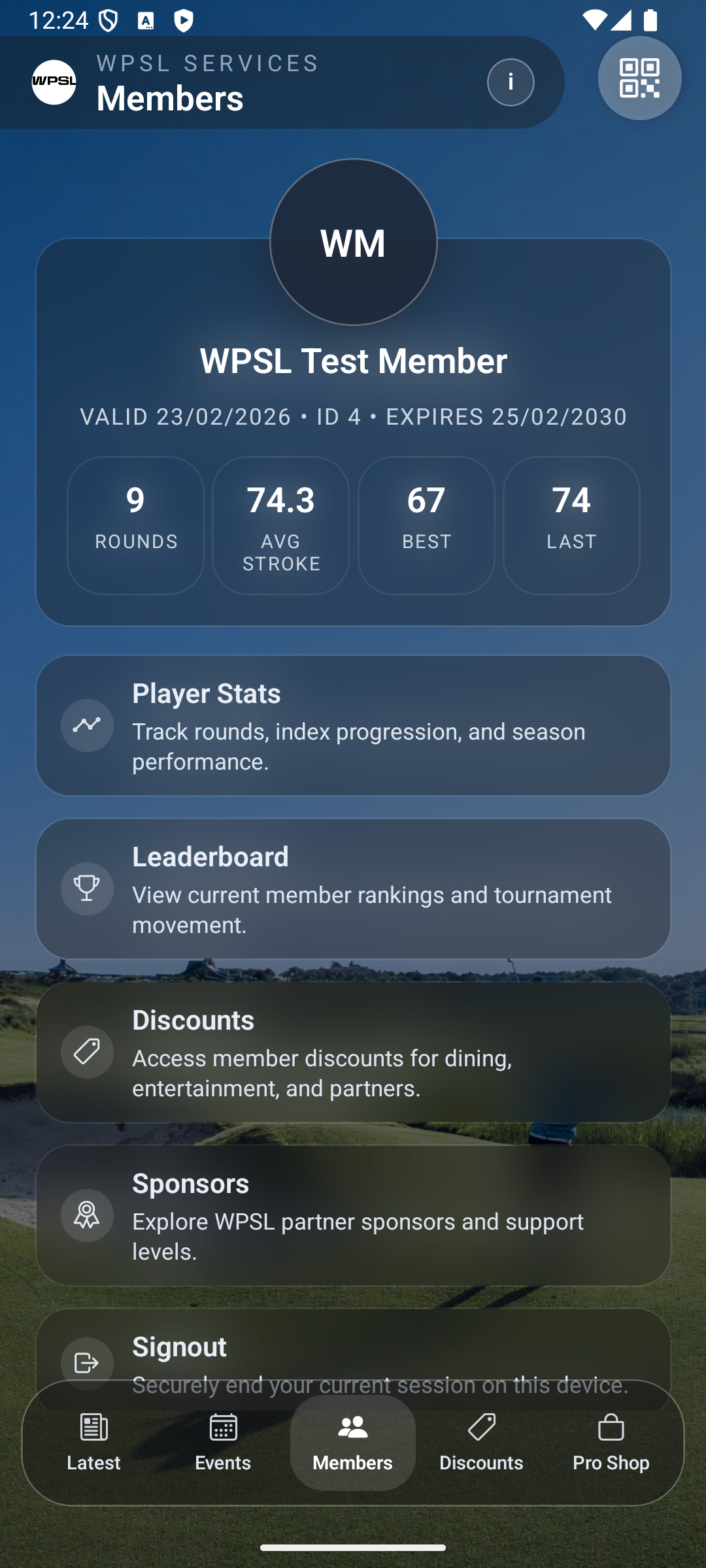WPSL member profile and player statistics
